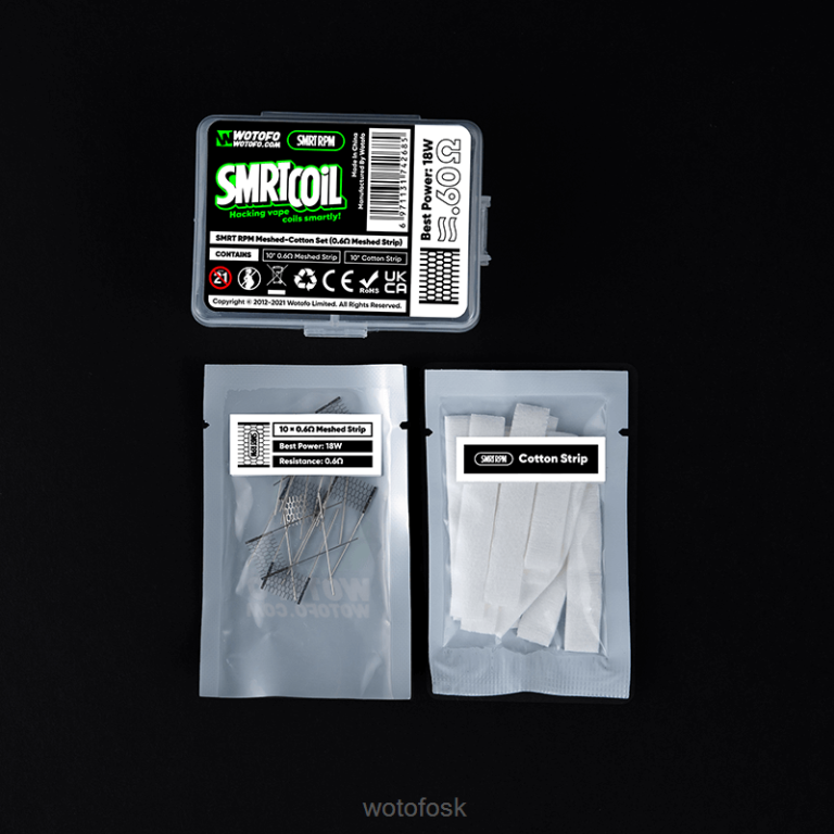 0,6ohm sieťovina + bavlna Z624V365 Wotofo SMRT rpm súprava sieťovina-bavlna - WOTOFO reviews